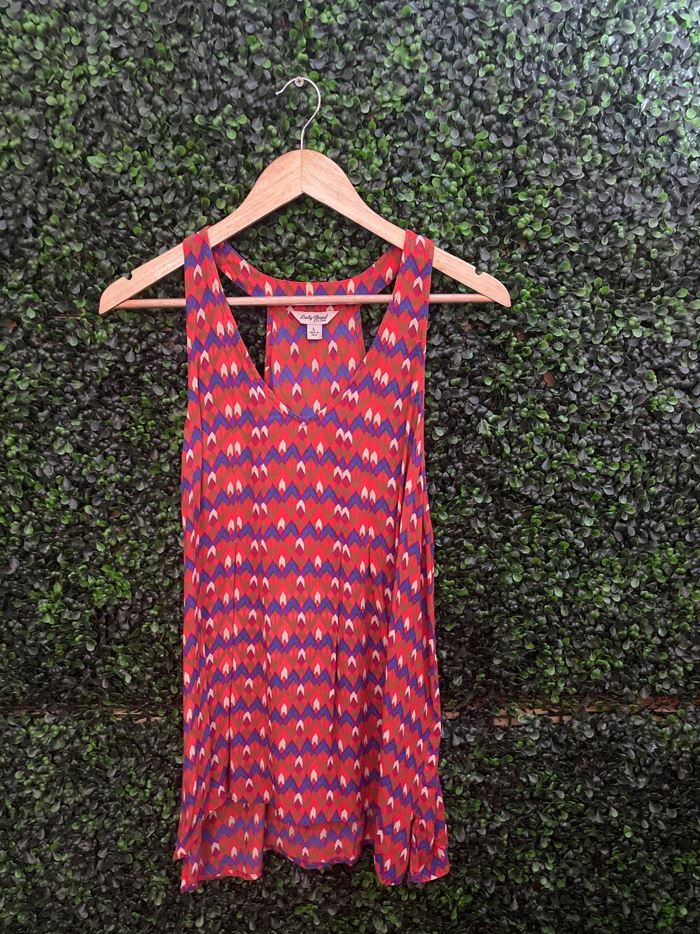 Lucky Brand, colorful, lightweight Razor back Blouse , Size L